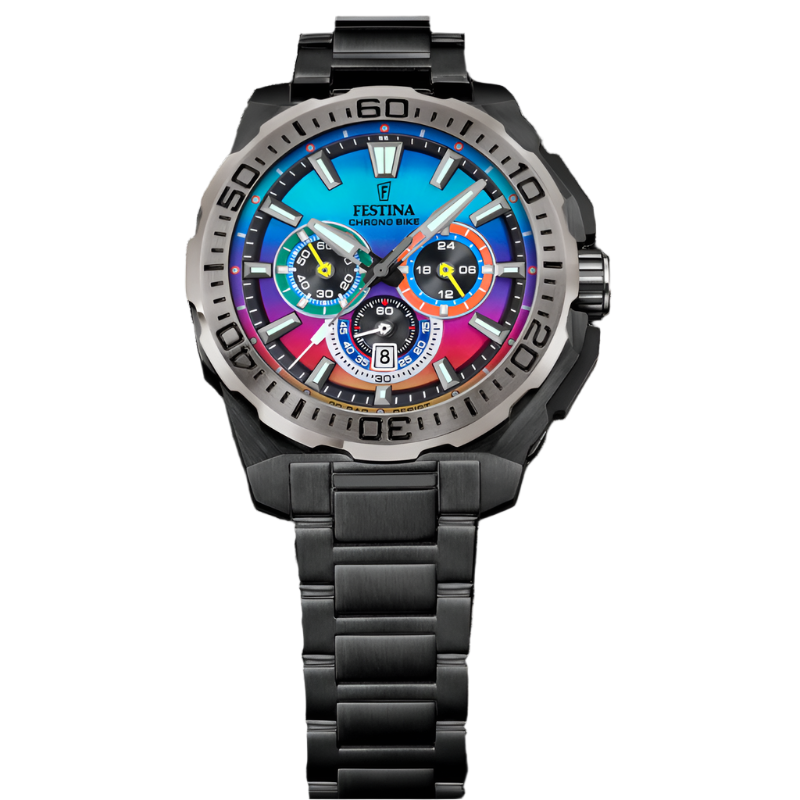 Festina Chrono Bike Limited Edition Black Stainless Steel Band Watch f20731/2