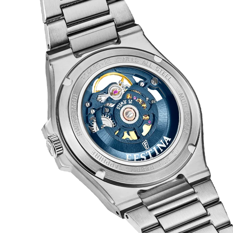 Festina Swiss Made Automatic Blue Dial Stainless Steel Men's Watch F22006/2