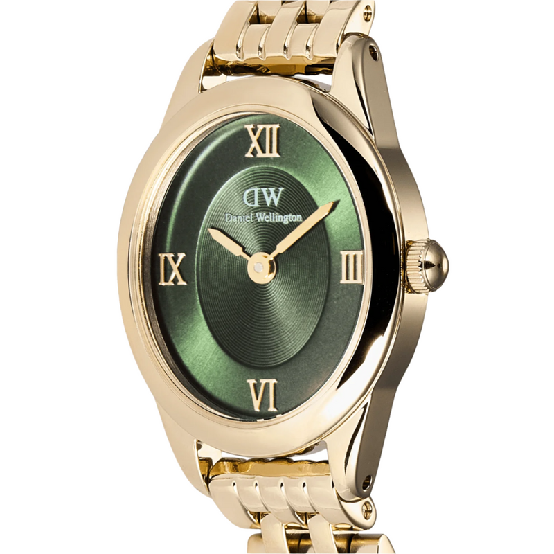 Daniel Wellington Ophelia Mini Beans Link Emerald Gold Dial Watch DW00100804