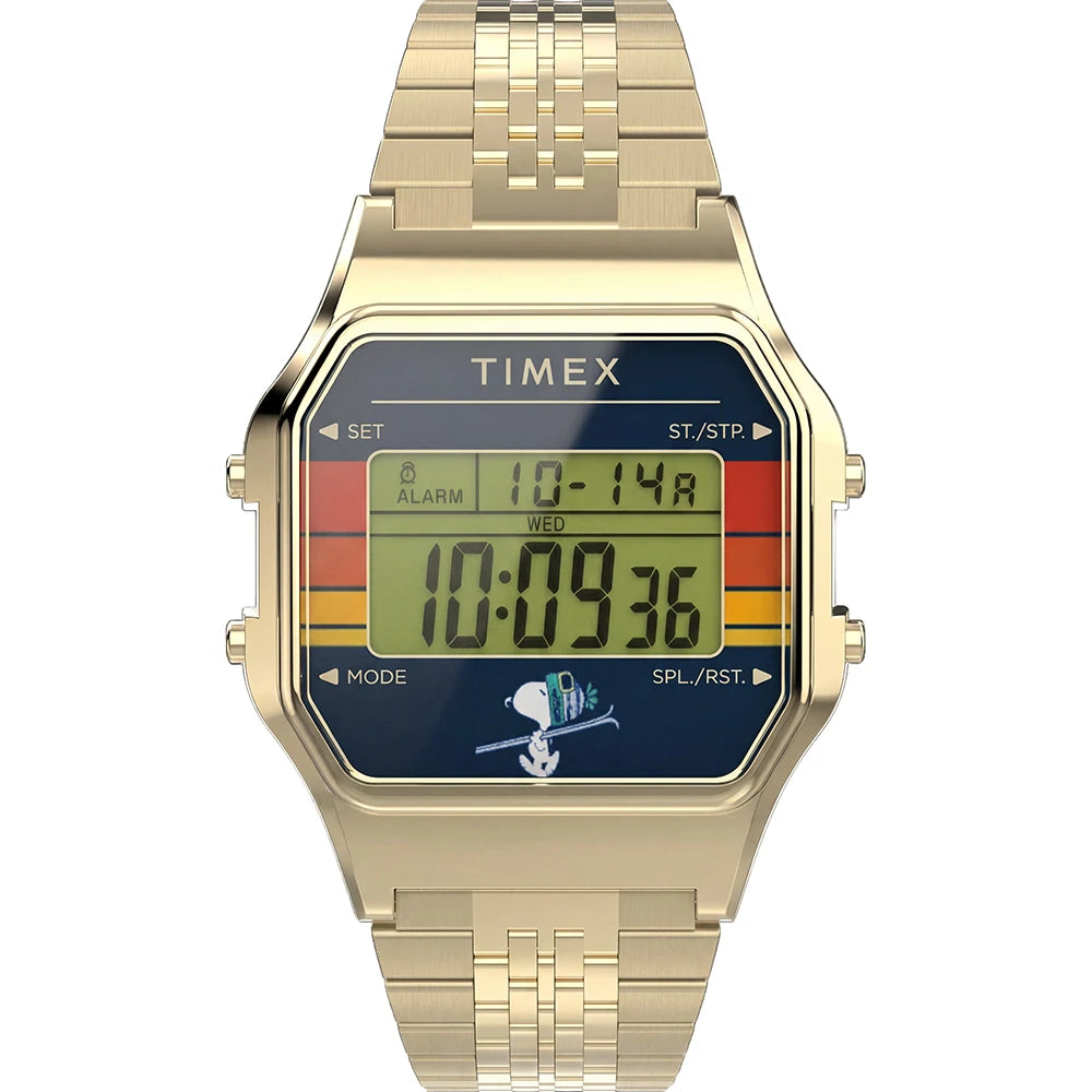 Timex T80 Peanuts Snoopy Ski TW2Y76800 front packshot
