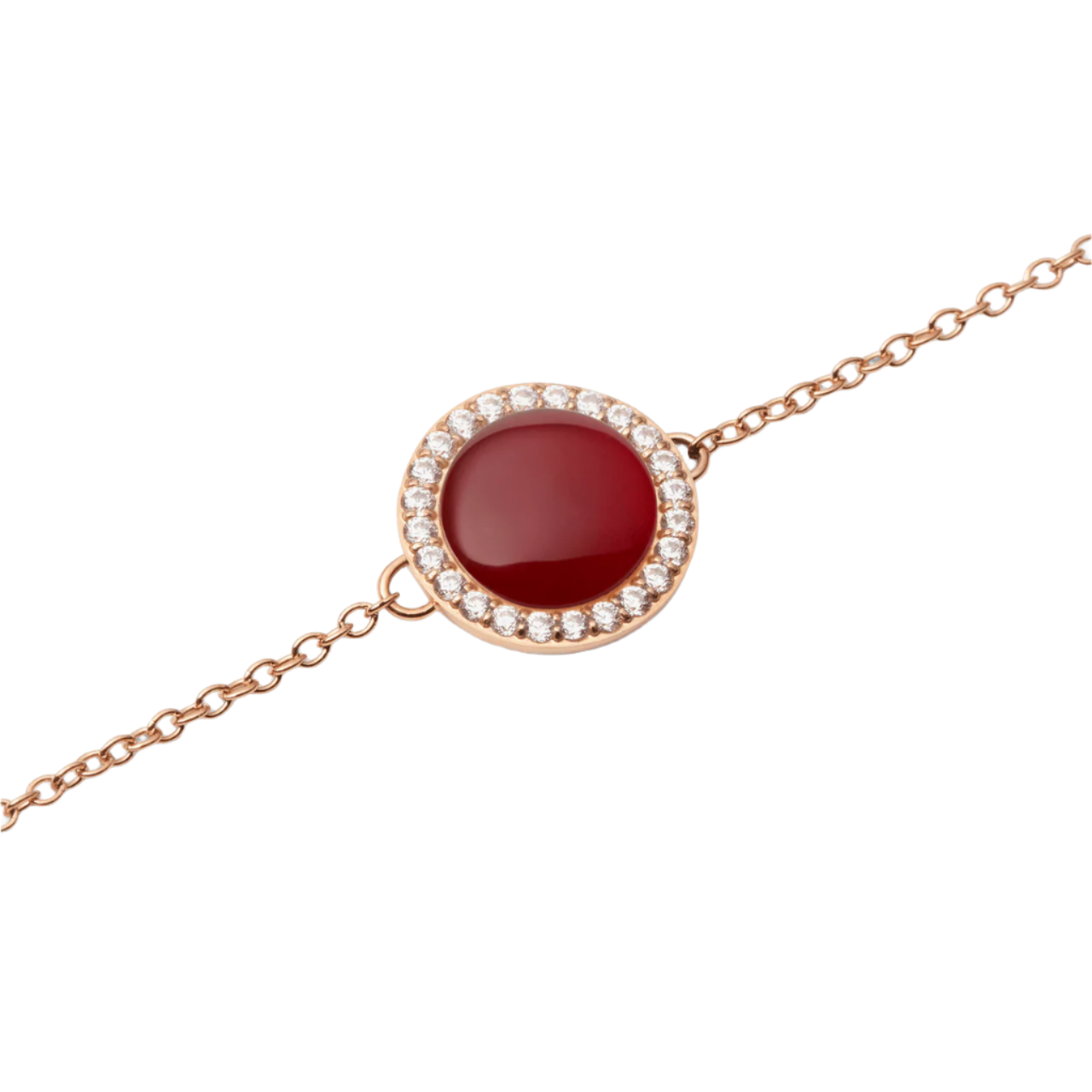 Daniel Wellington Audrey Red Agathe Rose Gold Bracelet DW00401428