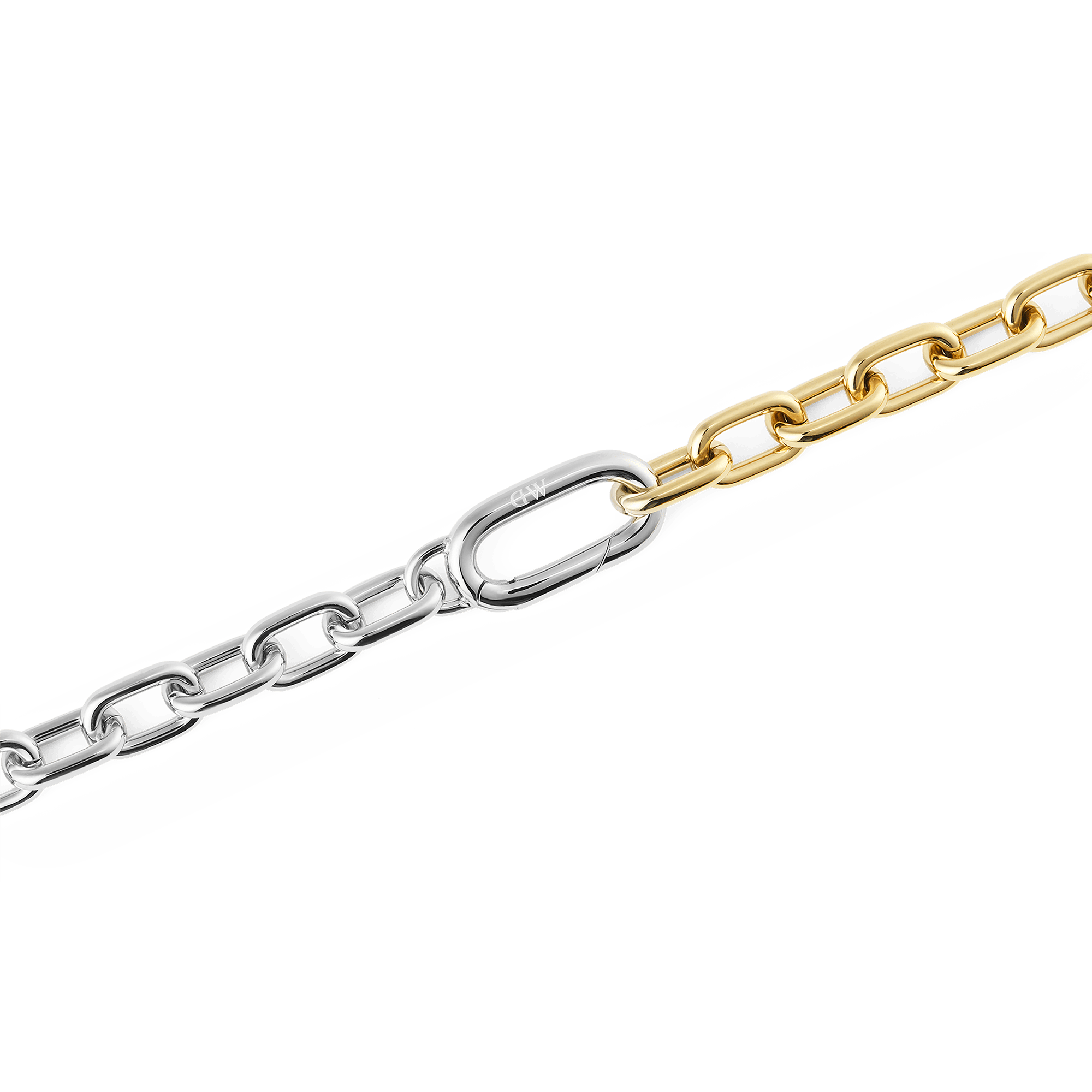 Daniel Wellington Contrast Link Necklace Two Tone Gold