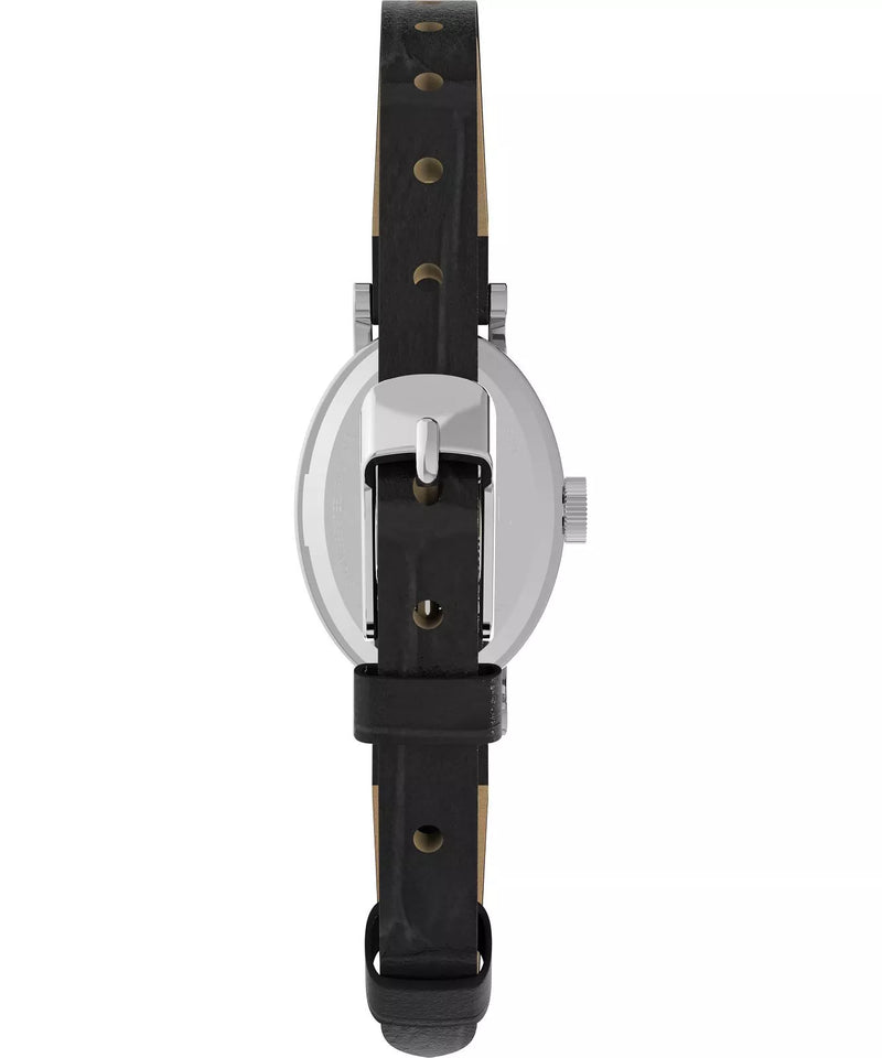 Timex Cavatina Silver Case with Black Leather Band Women's Watch TW2W78400