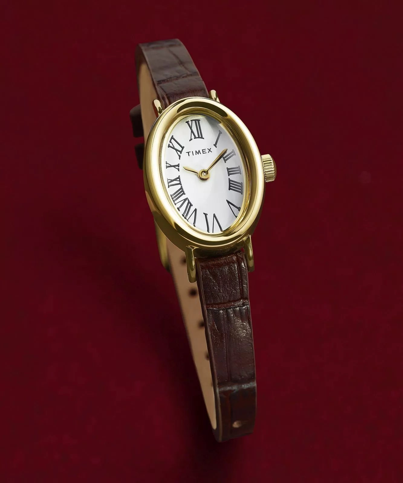 Timex Cavatina Gold Case with Brown Leather Band Women's Watch TW2W78500