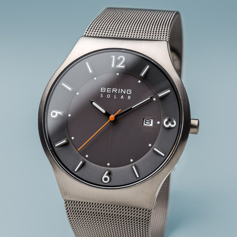 Bering Solar Brushed Grey Watch