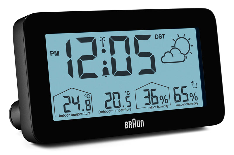 Braun Digital Weather Station Clock Black