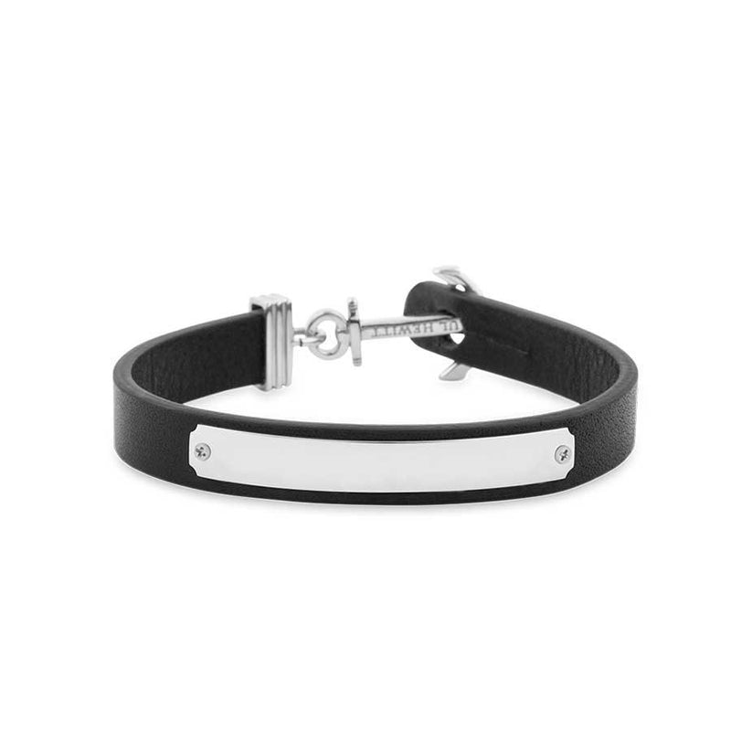 Paul Hewitt Signum Female Engraveable Silver / Black Bracelet - L