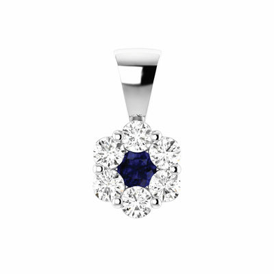 Sapphire Diamond Pendant With 0.40ct Diamonds In 9K White Gold