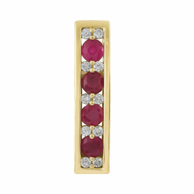 Diamond Ruby Pendant With 0.10ct Diamonds In 9K Yellow Gold