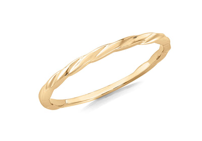 9K Yellow Gold Twist Slim Stacker Ring