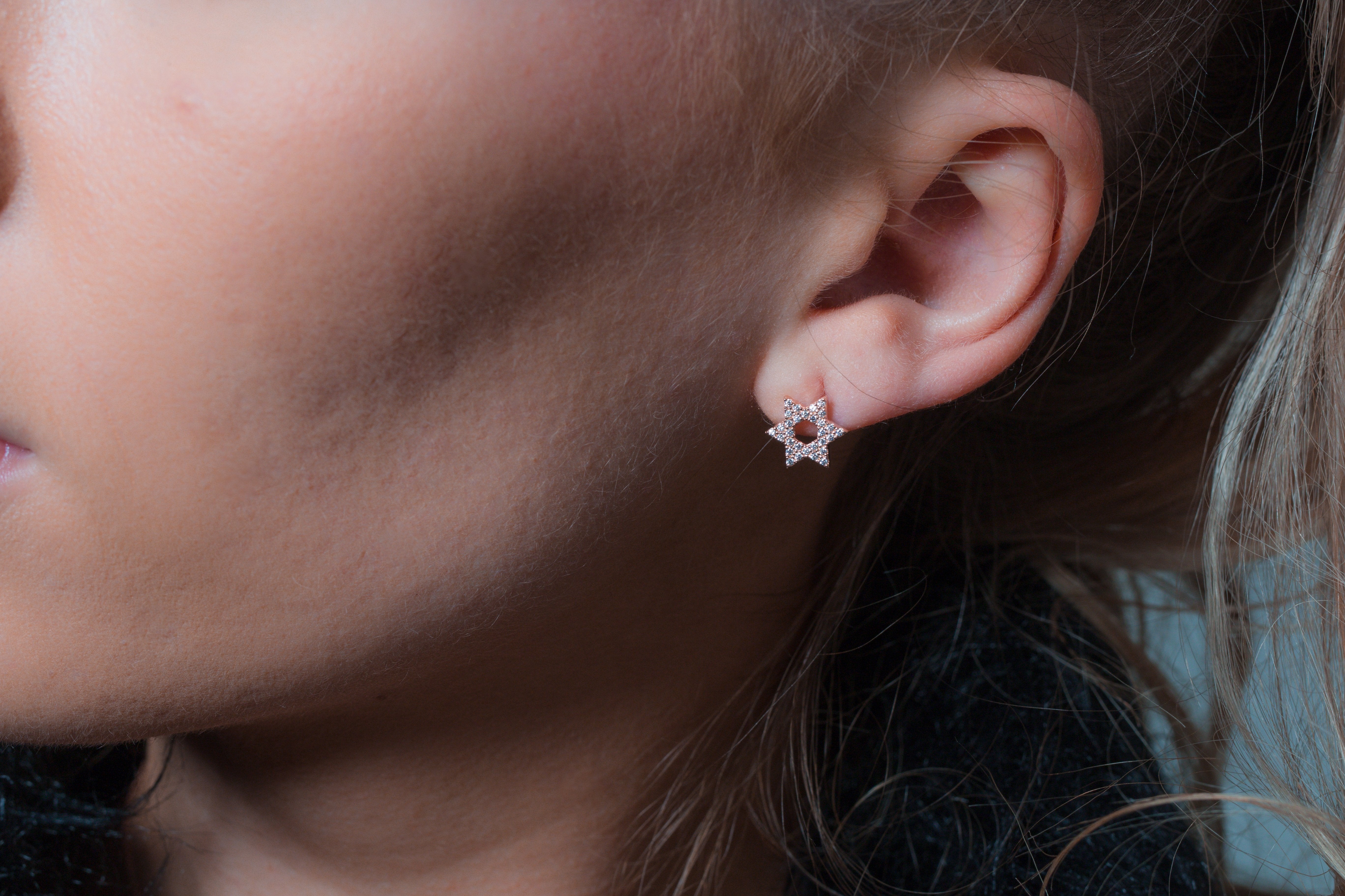 GEORGINI ROCK STAR STAR OF DAVID ROSE GOLD EARRINGS