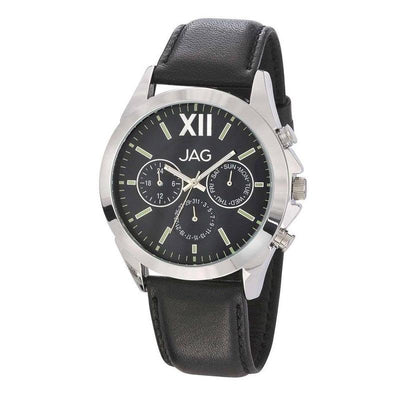 Jag Hugo Black Dial Black Strap Mens Watch J1927