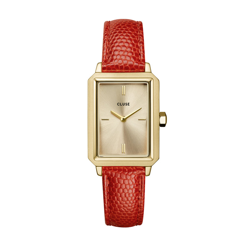 Cluse Fluette Gold /Coral Lizard Leather CW11505