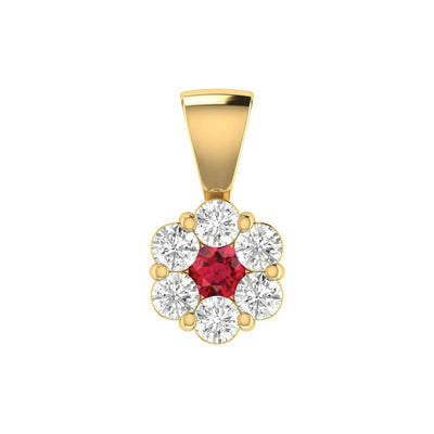 Ruby Diamond Pendant With 0.53ct Diamonds In 9K Yellow Gold