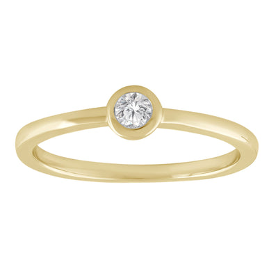 Solitaire Ring with 0.1ct Diamond In 9K Yellow Gold