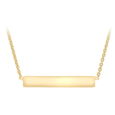 9K Yellow Gold Solid Horizontal Bar Necklace 41+2cm