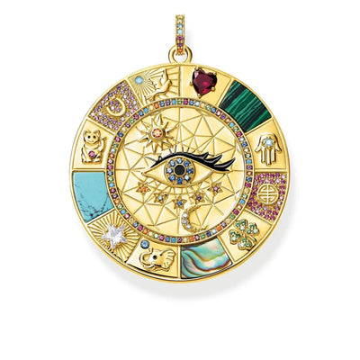 Wheel Of Fortune Yellow Gold Plated Pendant