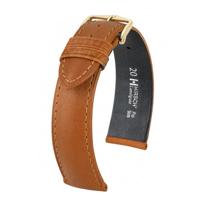 Hirsch Camelgrain Large Honey Gold Buckle Band