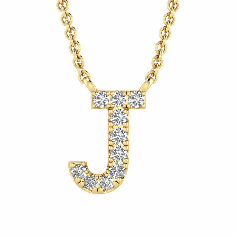 Initial Necklace With 0.06ct Diamonds In 9K Yellow Gold