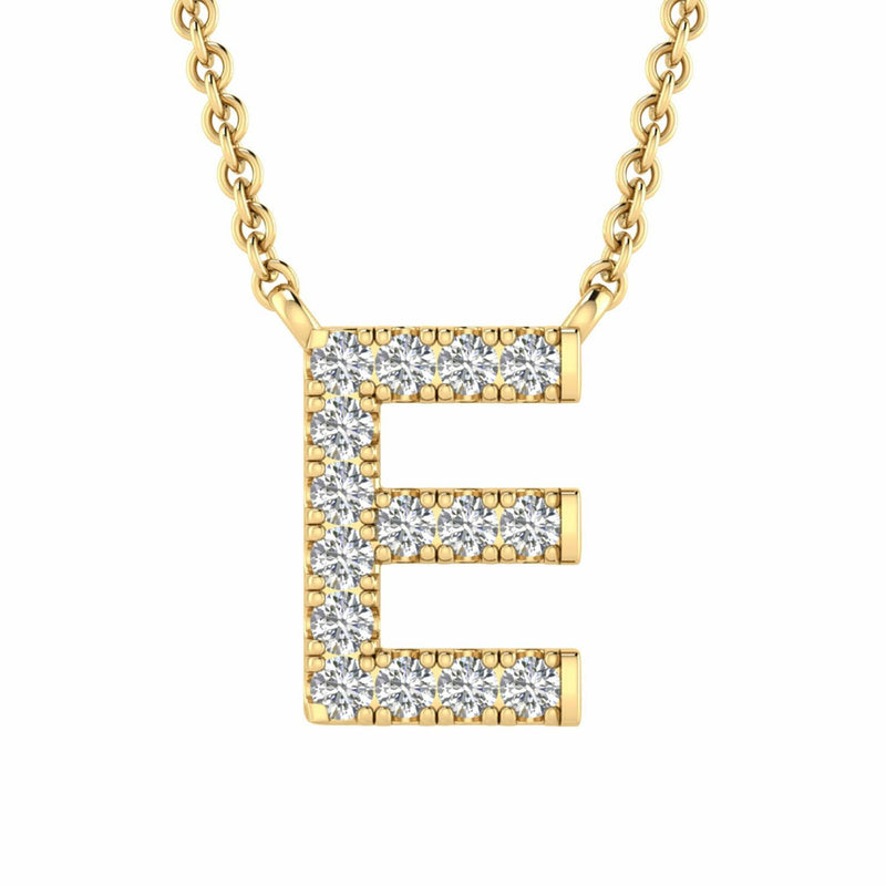 Initial Necklace With 0.06ct Diamonds In 9K Yellow Gold