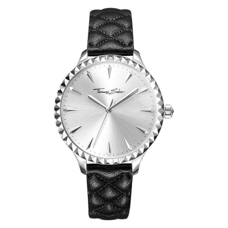 Thomas Sabo Pyramid Black Leather Silver Dial Womens Watch