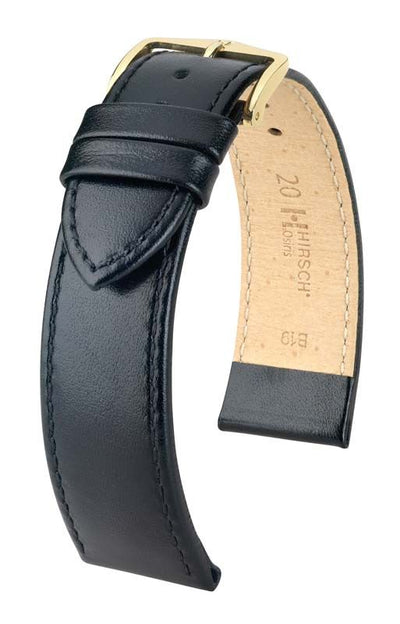 Hirsch Osiris M Dimensionally Black Leather Band