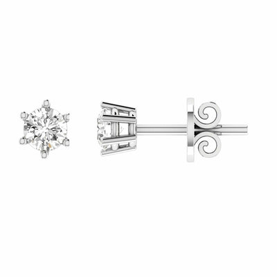 Diamond Stud Earrings With 0.80ct Diamonds In 18K White Gold