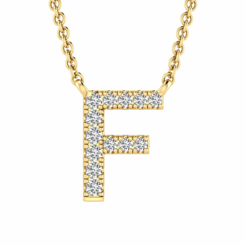 Initial Necklace With 0.06ct Diamonds In 9K Yellow Gold