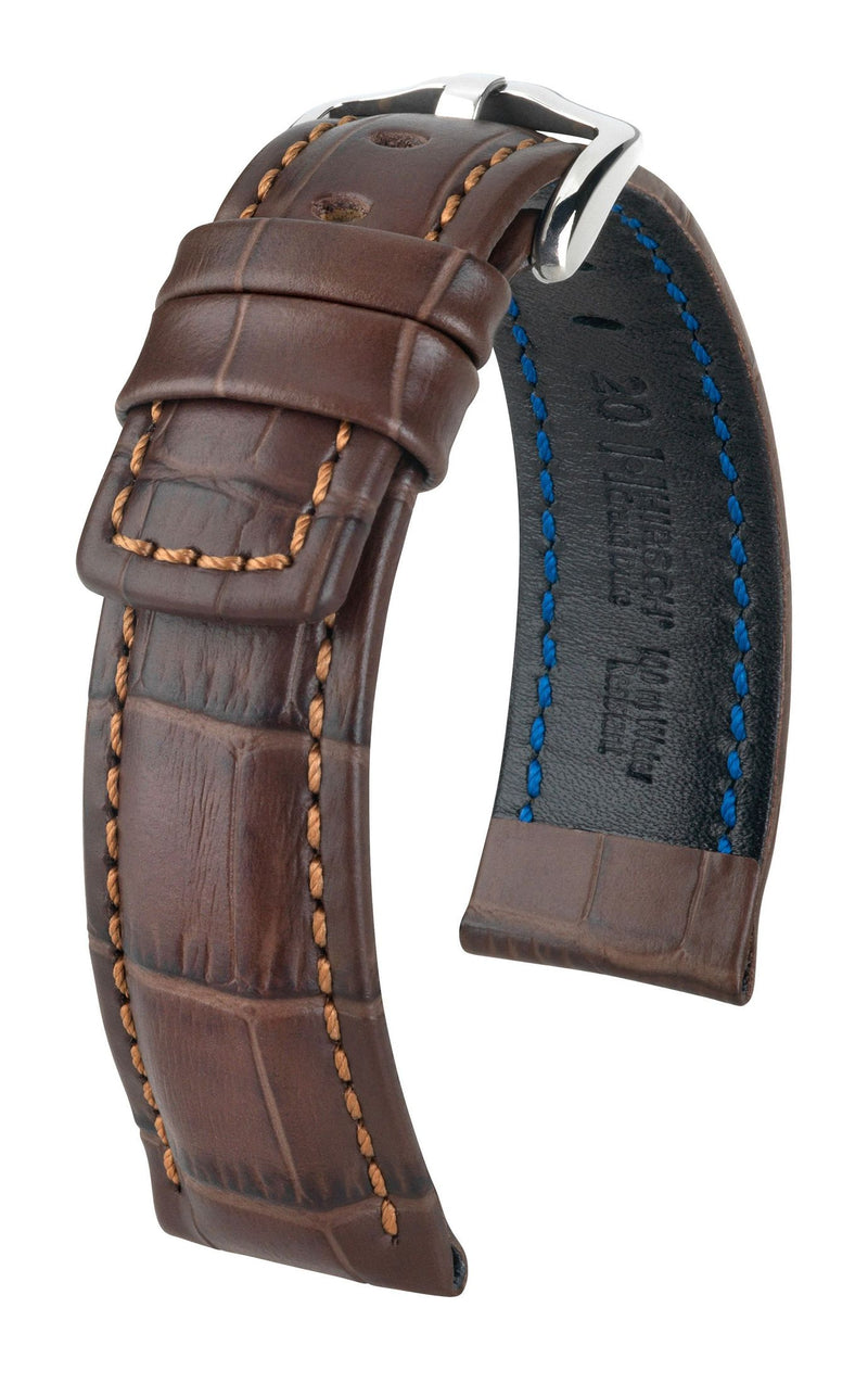 Hirsch Grand Duke Long Brown Leather Band