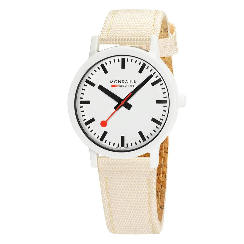 Mondaine Essence Eco Friendly White Dial Watch MS1.41111.LT