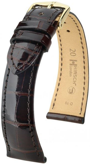 Hirsch London Large Brown Shiny Leather Strap