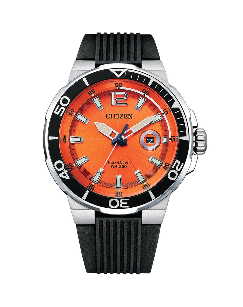 Citizen Eco Drive Strap Orange Dial Watch AW1427-05X