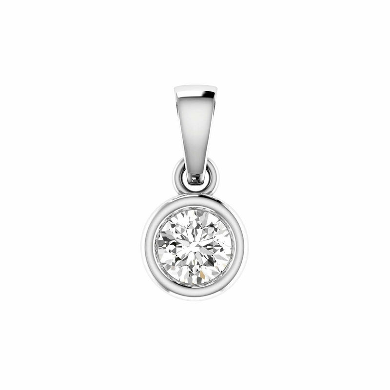 Diamond Solitaire Pendant With 0.30ct Diamonds In 18K White Gold