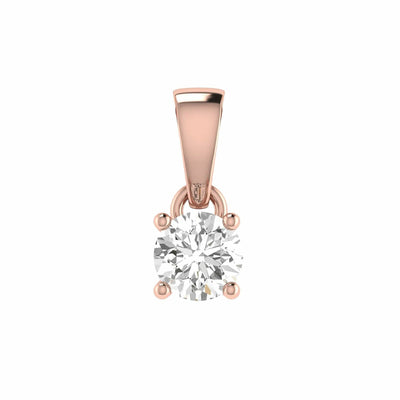 Diamond Solitaire Pendant With 0.20ct Diamonds In 9K Rose Gold