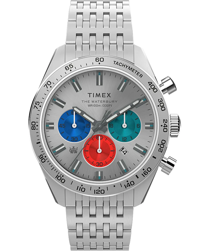 Timex Waterbury Dive Chronograph Stainless Steel Bracelet Watch TW2V42400