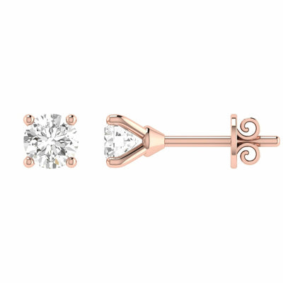 Diamond Stud Earrings With 0.06ct Diamonds In 9K Rose Gold