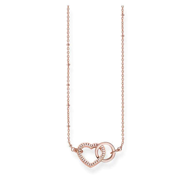 Together Heart Rose Gold Plated Cubic Zirconia Necklace