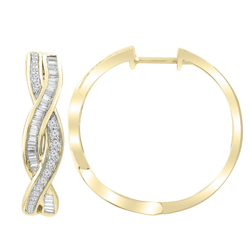 Hoop Earrings With 0.50ct Diamonds In 9K Yellow Gold