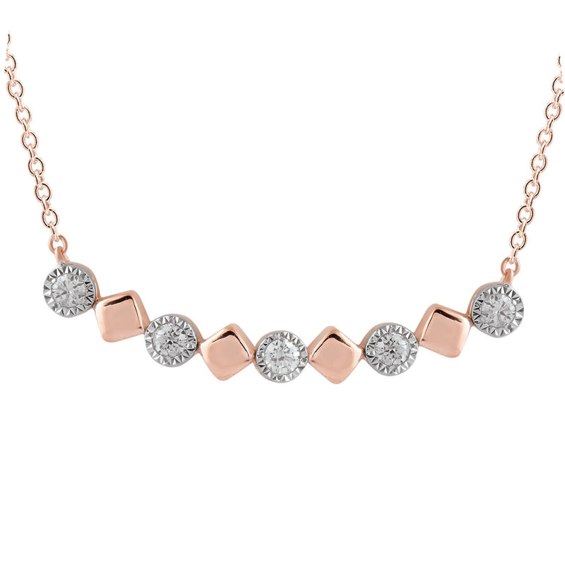 Necklace with 0.15CT DiamondsS IN 9K Rose Gold