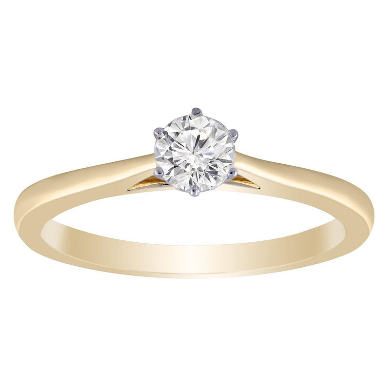 Solitaire Ring with 0.33ct Diamond In 9K Yellow Gold