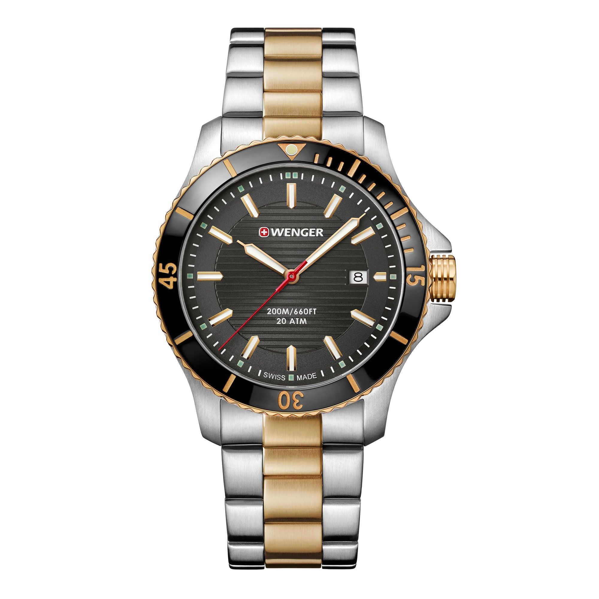 Wenger Seaforce Grey Dial Two Tone Stainless Steel Watch 01.0641.127