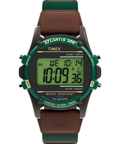 Timex Atlantis 40mm Fabric and Leather Strap Watch TW2V44300