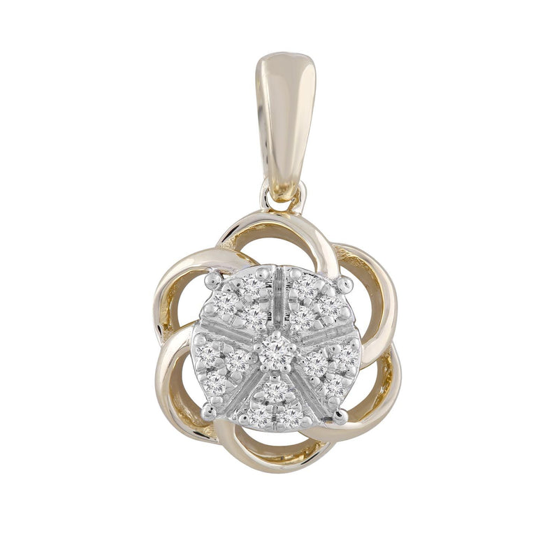 Pendant with 0.08ct Diamond In 9K Yellow Gold