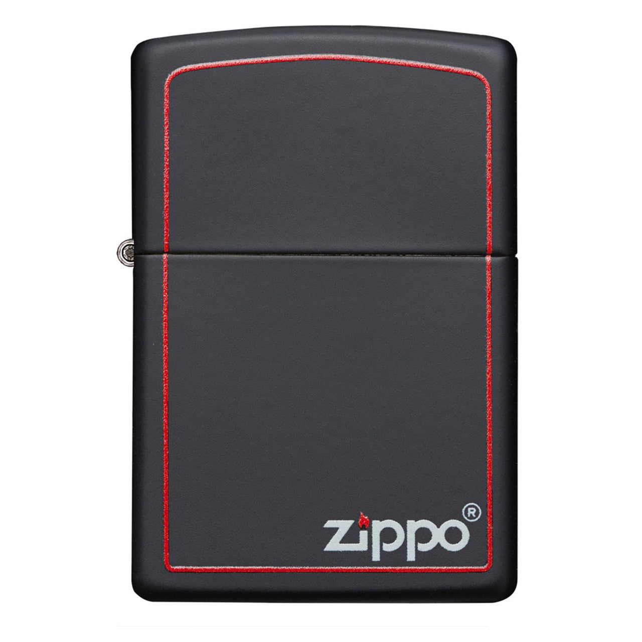 Zippo 218ZB Black Matte with Zippo Print and Border Lighter