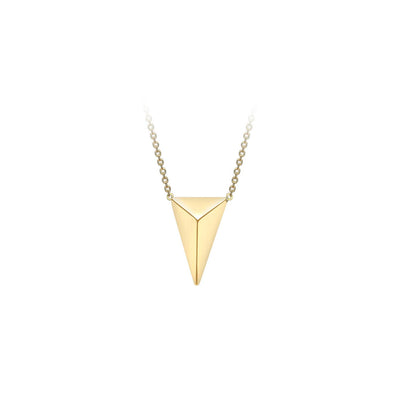 9K Yellow Gold Solid Pyramid Adjustable Necklace 41cm+2cm