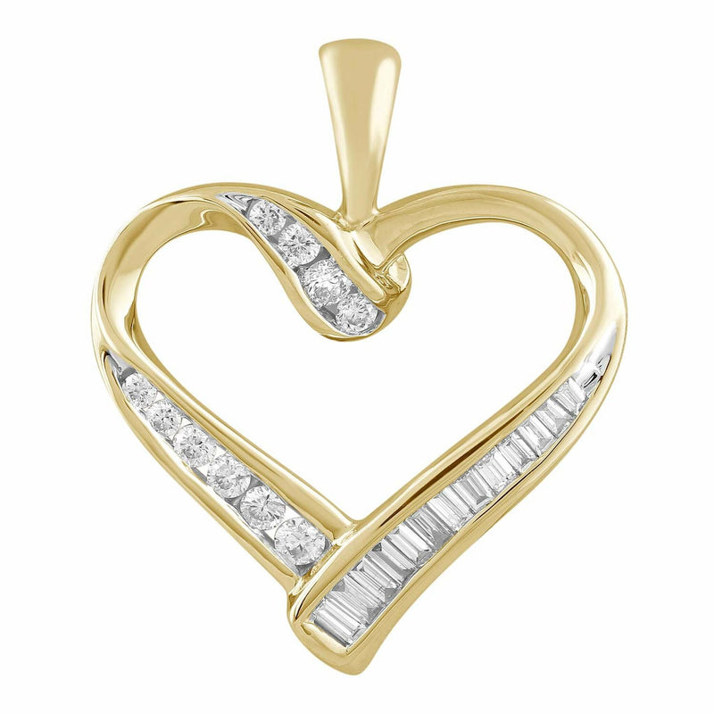 Heart Pendant With 0.47ct Diamond In 9K Yellow Gold