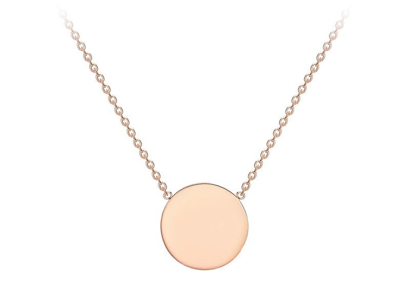 9K Rose Gold Solid 10mm Disc Adjustable Necklace