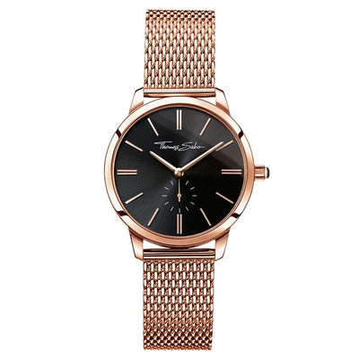 Thomas Sabo Glam Rose Gold Stainless Steel Black Dial Womens Watch