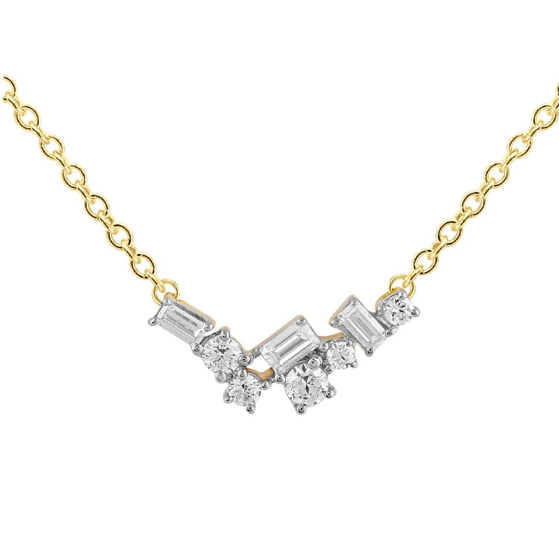 9K Yellow Gold 0.15ct Diamond Necklace