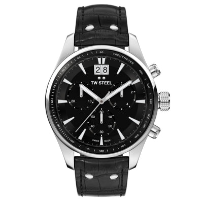 TW Steel  Ace Aternus 45mm Chronograph Black Leather